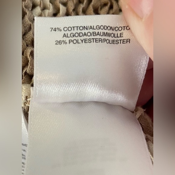 Women’s Jones New York Tan‎ with white straps knitted sweater size medium - Picture 5 of 8